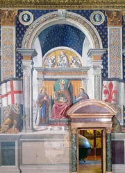Saints Zenobius, Étienne et Laurent, détail de la fresque dans la Sala dei Gigli, c.1470